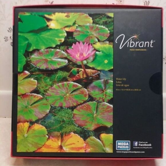 Vibrant WATER LILY 500 Piece Puzzle by Mega Puzzles New unopened - Picture 2 of 5